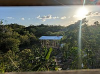 New build on the farm with framing and a zinc roof